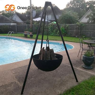 China Outdoor Corten Steel Hemisphere Fire Pit 1000mm For Outdoor Camping for sale