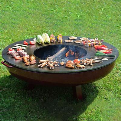 China OEM Service Corten Steel Outdoor Cooking Grills Wood Burning for sale