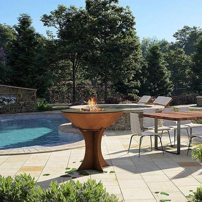 China 1000mm Corten Steel Outdoor Cooking Grills With Detachable Base for sale
