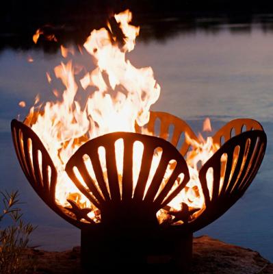 China Warm Keeping Rusted 100cm Corten Steel Fire Pit For Backyard Patio for sale