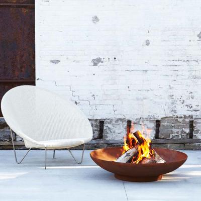 China Wood Fueled Round Corten Steel Fire Place Warm Keeping Garden Use for sale