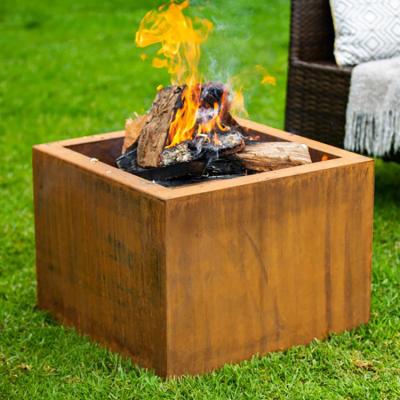 China Outdoor Wood Burning Square Metal Fire Pit 600 X 600 X H500mm for sale