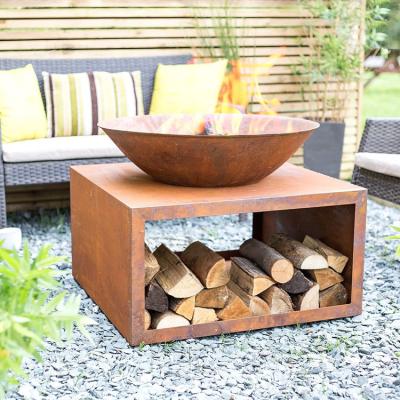 China 100cm Garden Landscape Round Rusted Camping Fireplace Corten Steel for sale