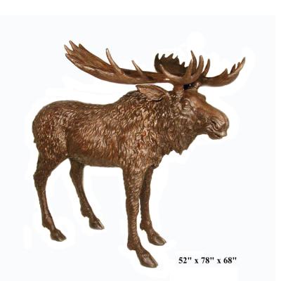 China 52 Inch Outdoor Moose Bronze Sculptures With CE Certification for sale