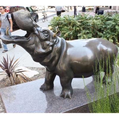 Chine décor extérieur Art Exquisite de jardin de sculpture en bronze en hippopotame de 175cm à vendre