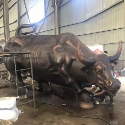 China Height 180cm Vivid Bronze Bull Sculpture Outdoor Landscape Statues for sale