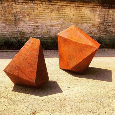 Chine Statues en acier géométriques irrégulières de yard en métal de sculpture en Corten de résumé à vendre
