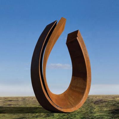China Moderne Abstracte van het het Staalbeeldhouwwerk van Ring Rustic Abstracte Corten Grote het Metaalstandbeelden Te koop