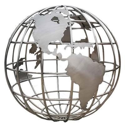 China TUV Certified Mirror Polished Stainless Steel Sculpture Big Globe Statue OEM Service for sale