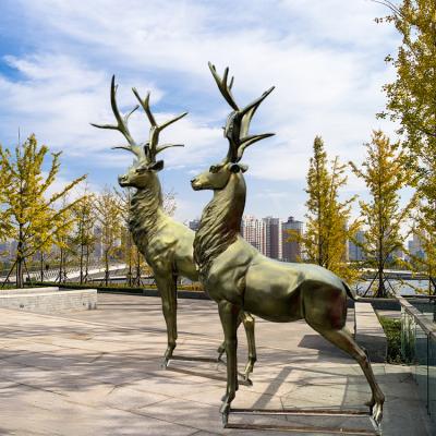China CE Certified Outdoor Bronze Sculpture Bronze Elk Statue Life Size Decorative for sale