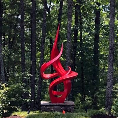 China Gnee Garden Landscaping Decoration Red Metal Sculpture Customized for sale