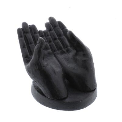 China 5.5 Inch Creative Antique Black Cast Iron Hand Sculpture Set For Home Decorations for sale