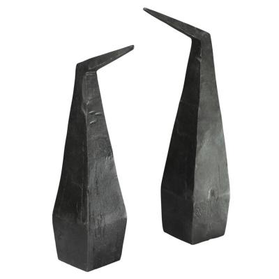 China Abstract Nordic Outdoor Metal Sculpture Black Iron Sculpture 6 Inch Height for sale