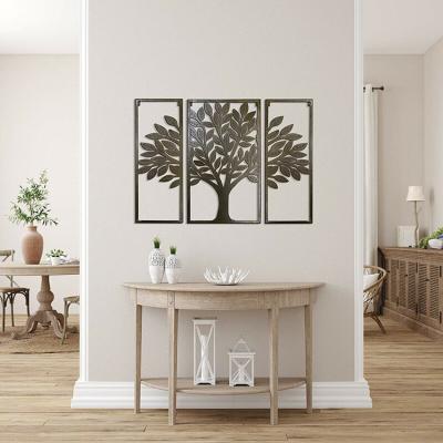 China Laser Cutting Screen Metal Wall Art Decor Tree Of Life Metal Wall Art 32*24*5 Inches for sale