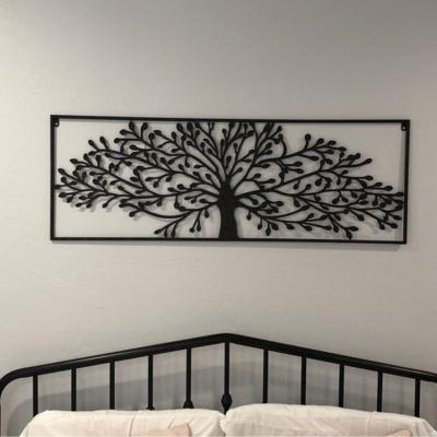 China Light Weighted Rectangular Metal Oak Tree Wall Art 48 Inch for sale