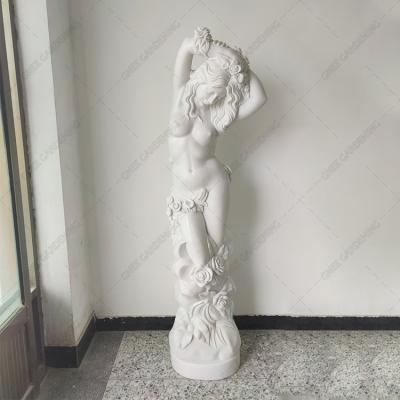 China Natural White Marble Stone Outdoor Garden Sculpture Hand Carved for sale