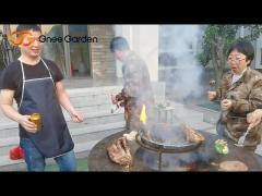 Wood Burning Corten Steel Bbq Grills for Outdoor Barbecue Party