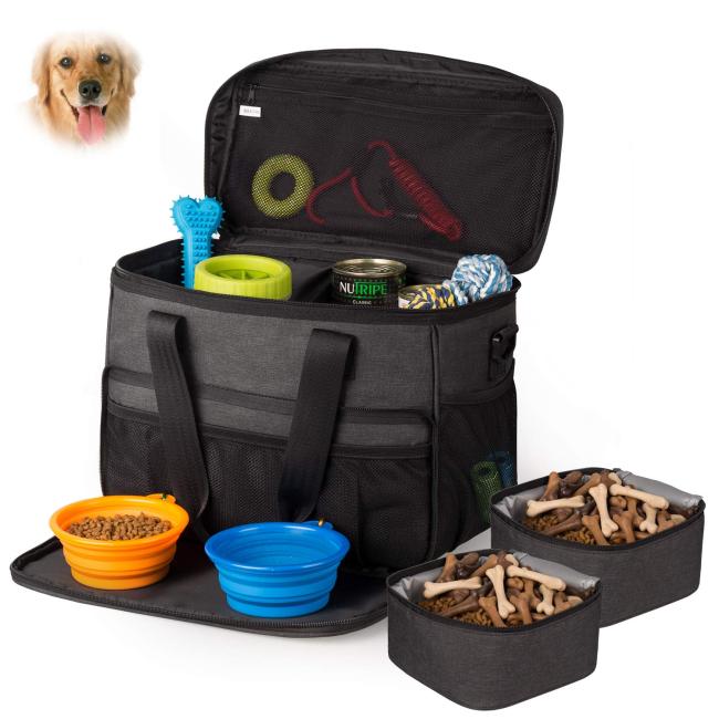 Comida plegable Tote Backpack Bag de la bolsa de la comida del bolso del viaje del perro casero del fin de semana
