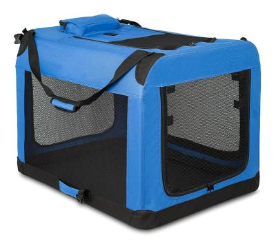 China 600D PVC 20in Foldable Pet Carrier 13in Portable Collapsible Dog Crate for sale
