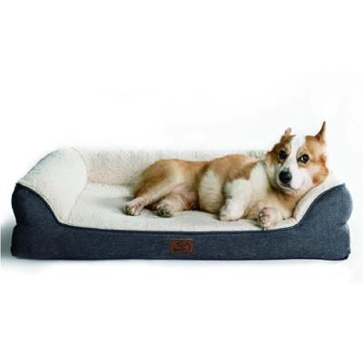 China SGS Memory Foam Dog Bed With Removable Washable Cover Polyester for sale