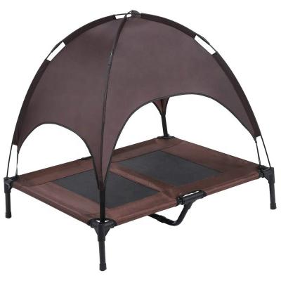 China Brown 18cm Elevated Canopy Dog Bed Moisture Proof Cot for sale