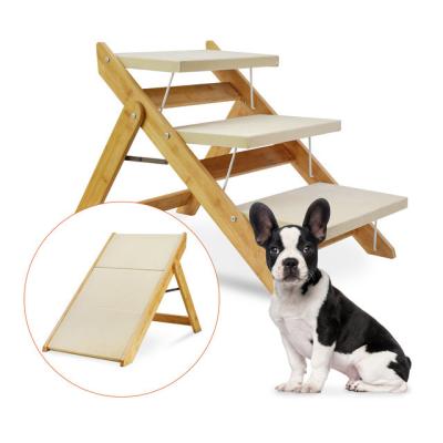 中国 52cm折り畳み式犬車のステップは7kgベッドのための木犬のステップを増やす 販売のため