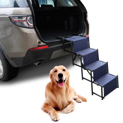 China Trucks 44cm Dog Car Steps Ramp 1680D PVC Collapsible Stairs for sale