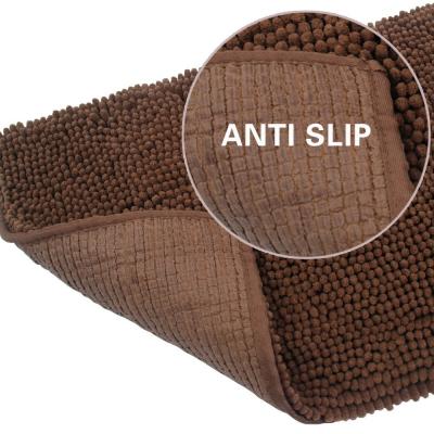 China Bathroom 2.5cm Chenille Pet Mat Non Skid Backing Absorbent for sale