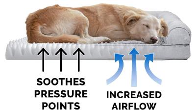 China 4.8kg Cooling Memory Foam Dog Bed 44in Machine Washable Pet Bed for sale