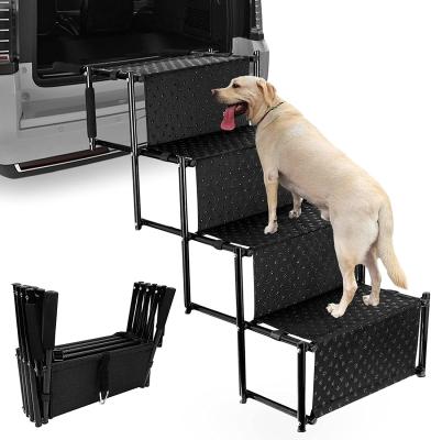 China 4 Steps Lightweight Portable Sturdy Dog Stairs For Trucks Support Up to 150lbs for sale