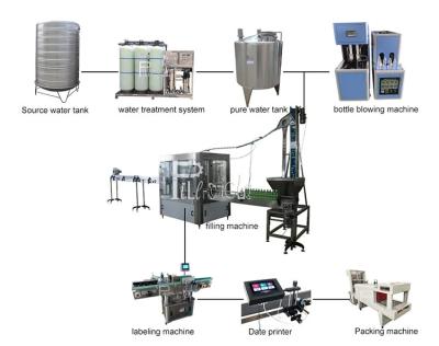 China 3000BPH PET Bottle Mineral Water Production Line 500ml Rinsing Filling Capping for sale