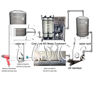 China 0- 2L Semi-automatic Pure Drinking PET Bottle Washing Filling Capping Equipment Plant Water Filling Machine Line à venda