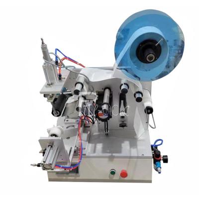 China Semi-automatic Adhesive Sticker Labeling Machine Equipment Labeler for Square Bottle 3 sides or Round bottle circle for sale