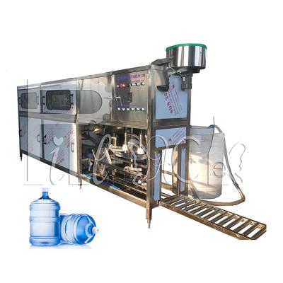 China Automatic Bottled 5 Gallon Water Filling Line Bucket Washing Filling Capping Machine Line for sale