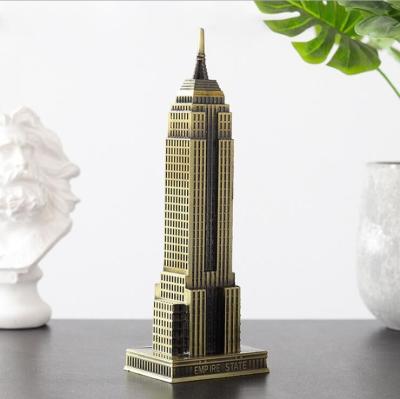 China New York metal crafts Empire state building model souvenir gift table decor for sale