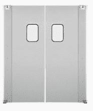 China 75mm 100mm Low Temperature Chiller Room Doors Double Hinged Warehouse Freezing Equipment for sale