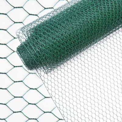 China 13.7 X 80 Inches Hexagonal Gabion Mesh Green Color Powder Coated Galvanized for sale
