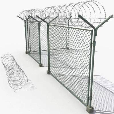China High 1.8m 30m Roll Airport Security Fencing Europe Green Pvc Coated for sale