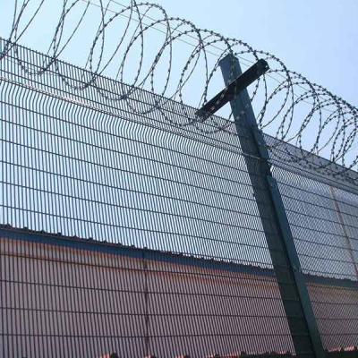 China TLSW Square Post 358 Wire Mesh Fence Panel PVC Coated for sale
