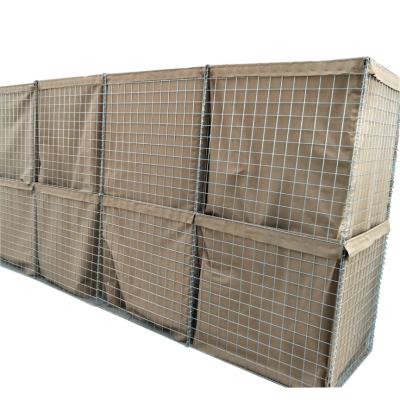 China Olive Green Gabion Military Sand Wall Hesco Barrier PVC Coated 300g/M2 for sale