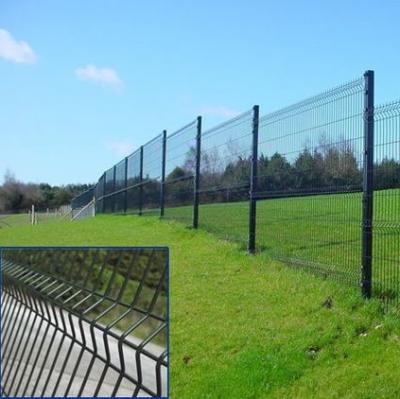 China Galvanized Steel 3D Wire Mesh Fence With Square Post RAL 6005 Green for sale