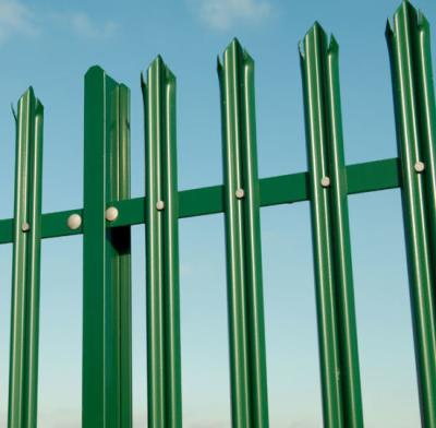 China 2mm 2.5mm 3mm Green Industria Metal Palisade Fencing Hot Dipped for sale