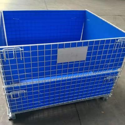 China Hot Dipgalvanized Wire Mesh Container Durable Wire Metal Storage Cage With Wheels for sale