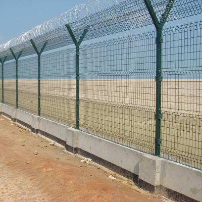 China Double Wire Airport Security Fencing 1.2m 1.8m 2.0m Barbed Wire Fence for sale
