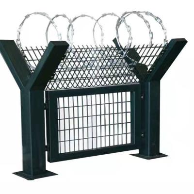China Galvanized Airport Perimeter Fence 50*100mm 50*150mm Hole Y Post Fence for sale