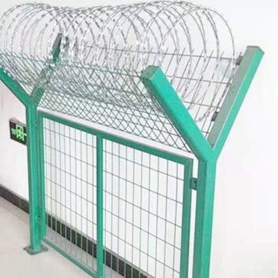China V Shape Top Airport Security Fencing 50*100mm Hole Highway Fence for sale