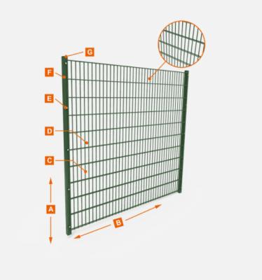 China 200X50mm Welded Mesh Fencing 6/5/6 8/6/8 Double Wire Mesh Fence for sale