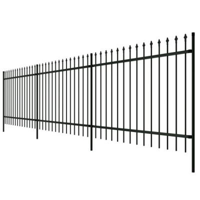 China Galvanised Square Post Metal Palisade Fencing European Style For Road And Railway for sale