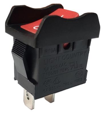 China RA(R19A) mini Rocker Switch with ear shaped housing, Panel size 21*15, UL VDE 10A 250V for sale