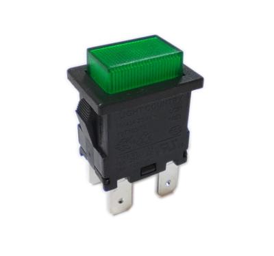 China Taiwan Electrical Push Button Switch, 21*15mm, ON-OFF, Green Illuminated for sale